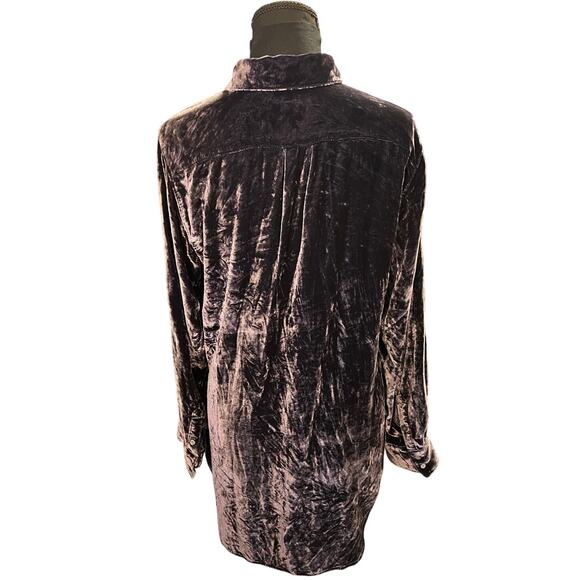 Tommy Bahama Purple Velvet Sands Button Down Silk Blend Blouse Size M - Picture 4 of 9